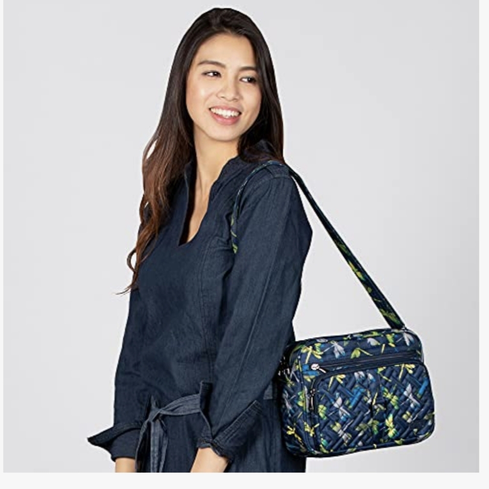 Lug Carousel XL Floral Black Quilted Bag - Picture 2 of 12